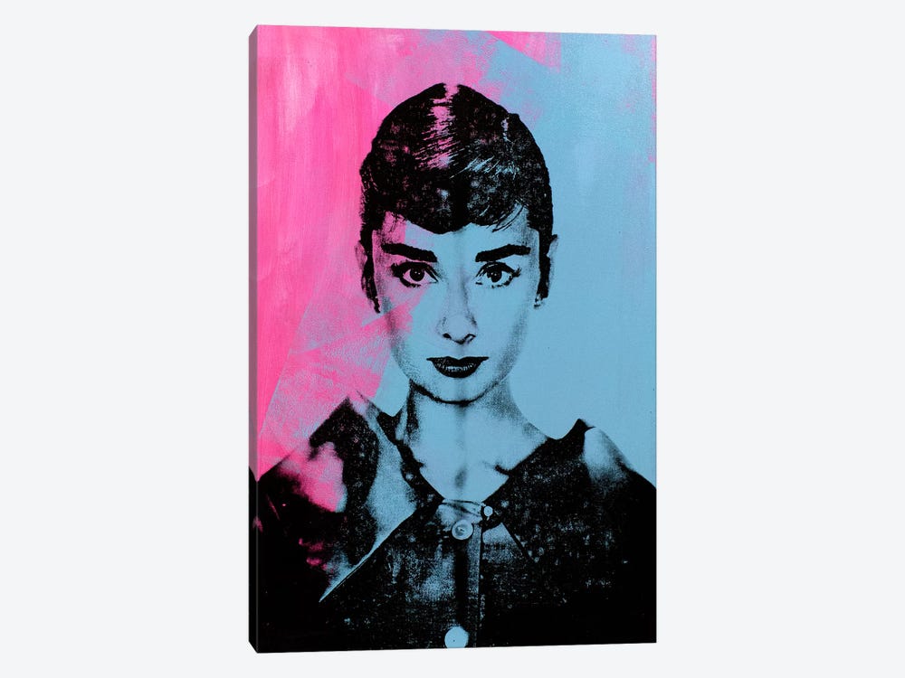 Audrey Hepburn - Blue by Dane Shue 1-piece Canvas Print