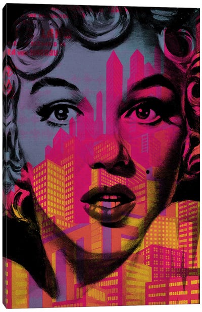 Marilyn Monroe Metro Canvas Art Print - Model & Fashion Icon Art
