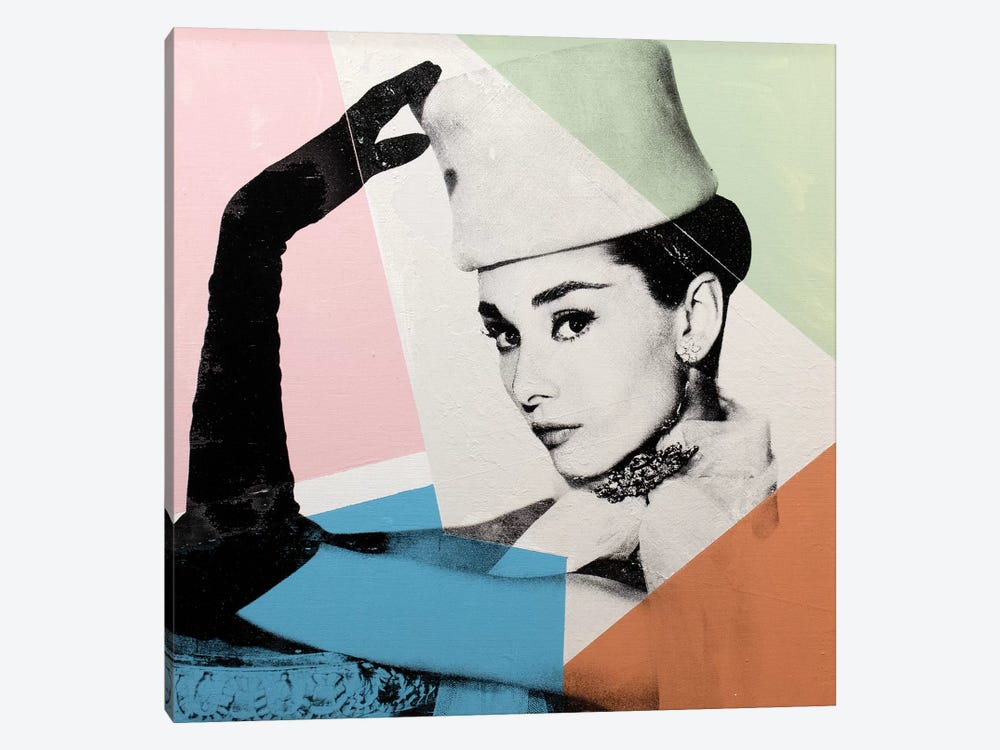 Audrey Hepburn - Geometric by Dane Shue 1-piece Canvas Artwork