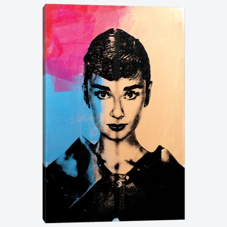 Audrey Hepburn - Pink Canvas Print #DSU13} by Dane Shue Canvas Art