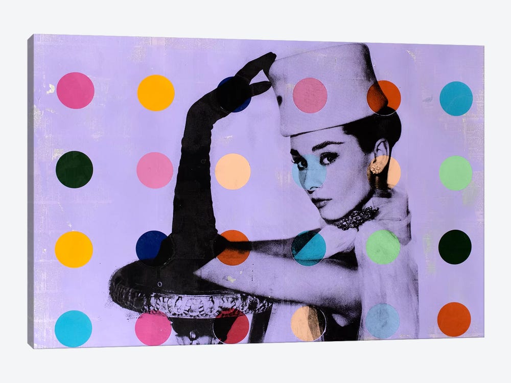 Audrey Hepburn Dots by Dane Shue 1-piece Canvas Wall Art