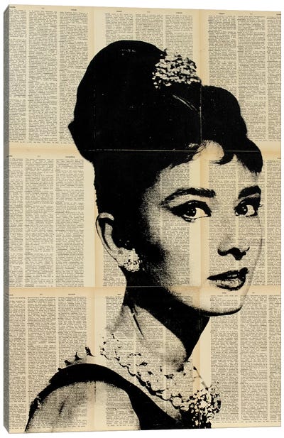 Audrey Hepburn II Canvas Art Print - Classic Movie Art