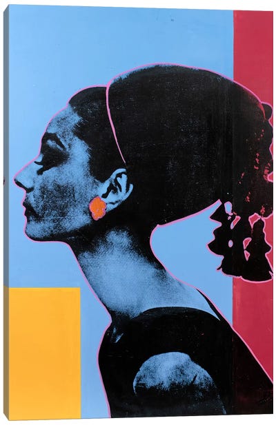 Audrey Hepburn III Canvas Art Print - Preppy Pop Art