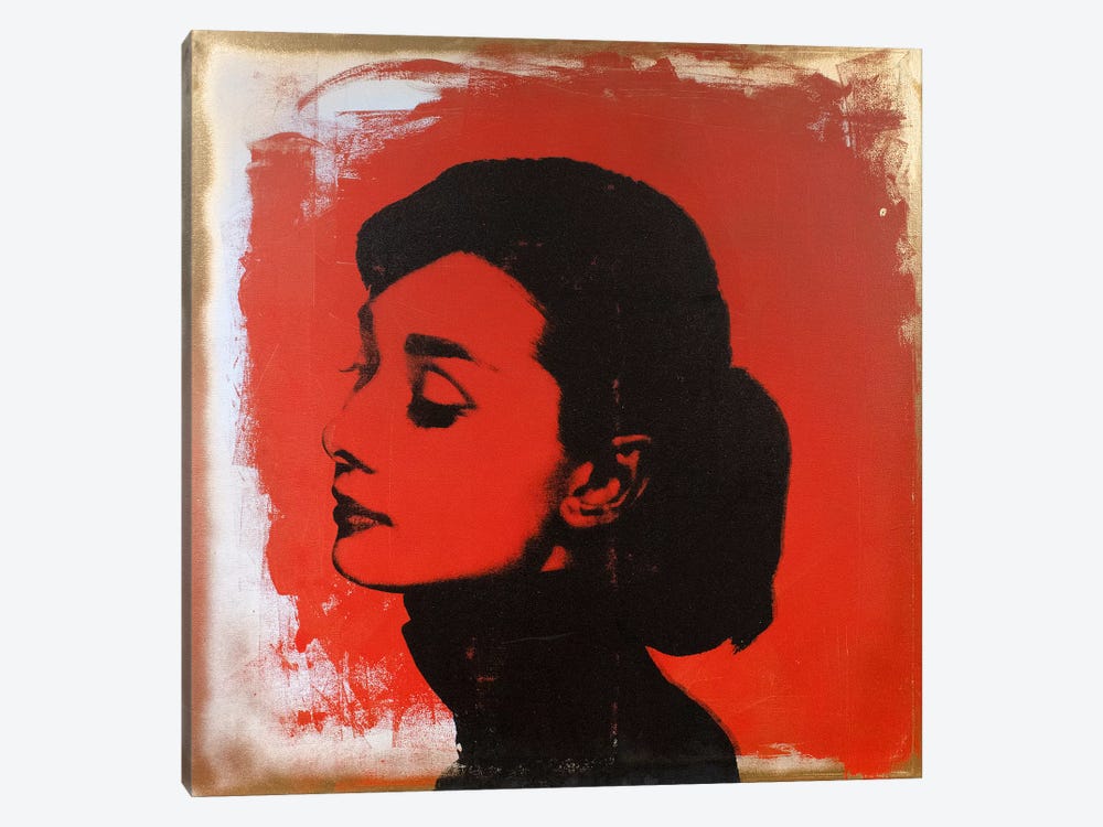 Audrey Hepburn Red Canvas Wall Art by Dane Shue | iCanvas