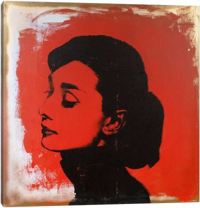 Audrey Hepburn Red Canvas Art Print - Dane Shue