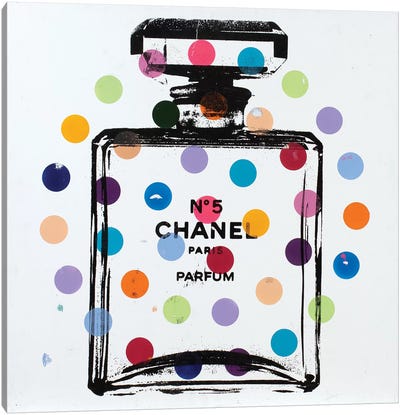 Chanel No. 5 - Dots Canvas Art Print - Preppy Pop Art