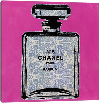 Chanel No. 5 - Floral Canvas Art Print - Perfume Bottle Art