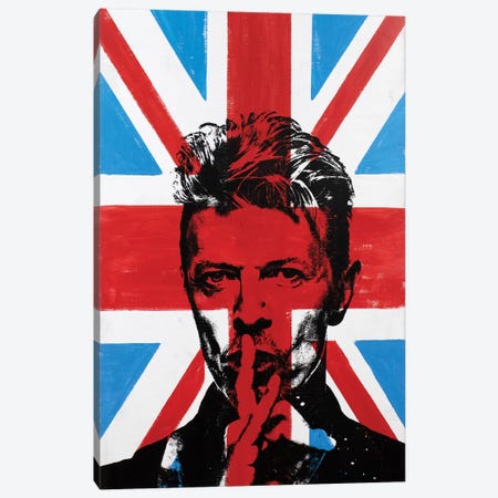 David Bowie - Union Jack Canvas Print #DSU44} by Dane Shue Canvas Artwork