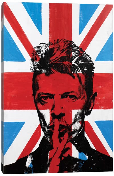 David Bowie - Union Jack Canvas Art Print - Eighties Nostalgia Art
