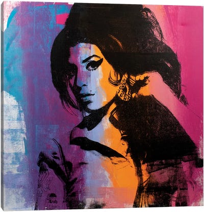 Amy Winehouse II Canvas Art Print - Similar to Andy Warhol