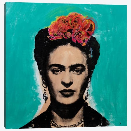 Frida Kahlo - blue Canvas Print #DSU50} by Dane Shue Canvas Wall Art