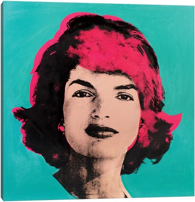 Jackie O - Pink Canvas Art Print - Jackie Kennedy Onasis