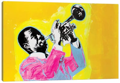 Louis Armstrong Canvas Art Print - Pop Collage