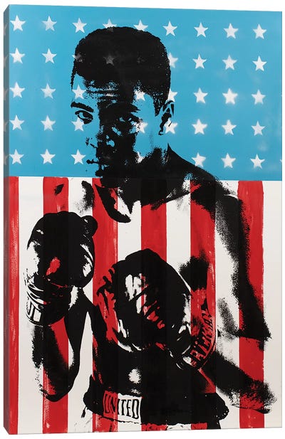 Muhammad Ali Canvas Art Print - Flag Art