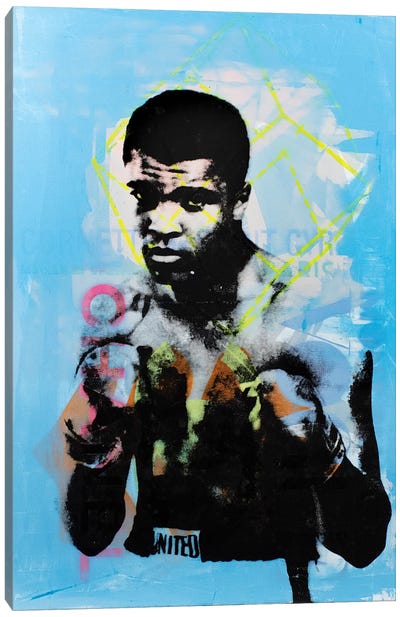 Muhammad Ali - Blue Canvas Art Print - Athlete & Coach Art