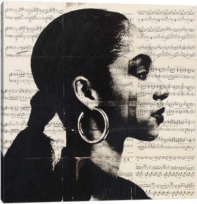Sade - Music Notes Canvas Art Print - Celebrity Art