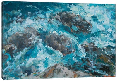 Waters And Rocks Of Aegean Sea Canvas Art Print - Dina Aseeva