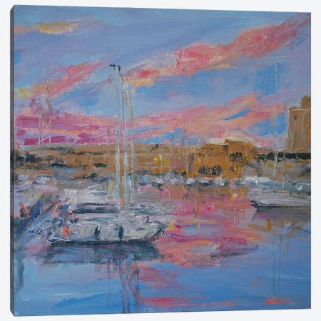 Yacht Club Italiano Di Genova At Sunset Canvas Print #DSV37} by Dina Aseeva Canvas Art