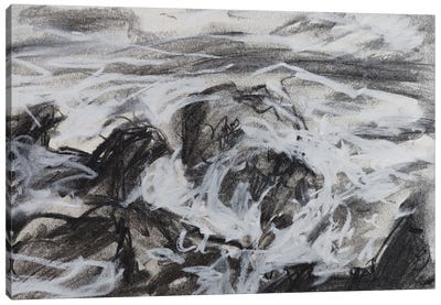 Lance Aux Epines - Atlantic Coast - Waves Embracing Rocks Canvas Art Print - Rocky Beach Art