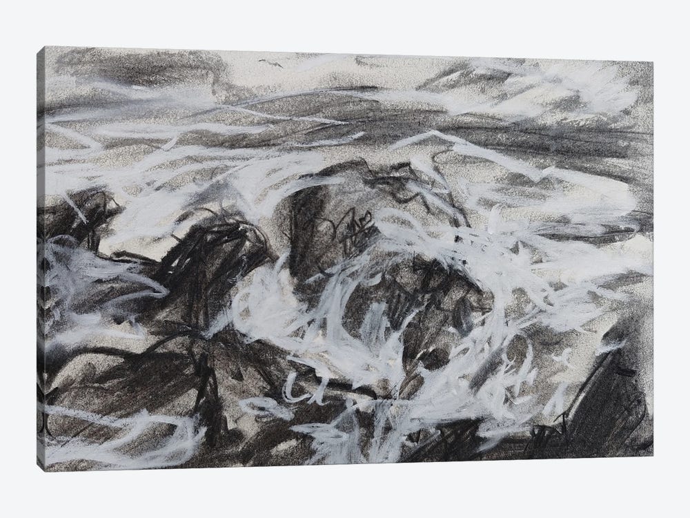 Lance Aux Epines - Atlantic Coast - Waves Embracing Rocks by Dina Aseeva 1-piece Canvas Art