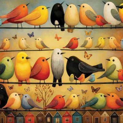 Doug Shepardson - Canvas Prints: Feathered Friends Forever by Doug Shepardson