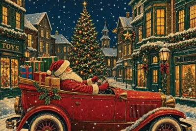 Doug Shepardson - Canvas Prints: Santa Claus Is Here by Doug Shepardson