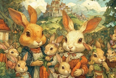 Doug Shepardson - Canvas Prints: Bunny Buffet by Doug Shepardson
