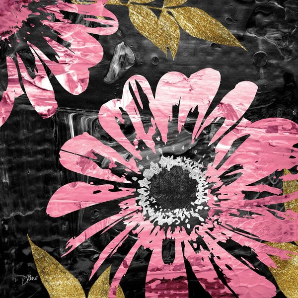 Gold & Pink: Black Rose I by Diane Stimson