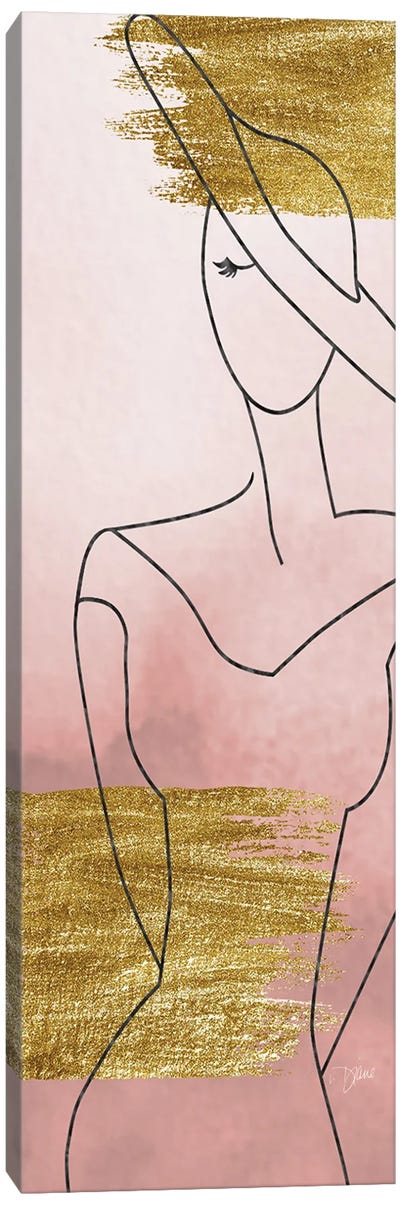 Fashion Blush I Canvas Art Print - Gold & Pink Art