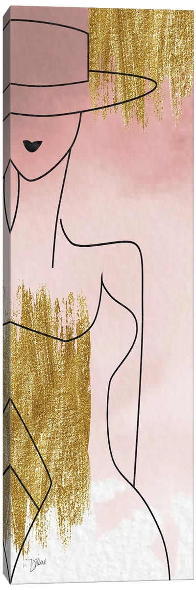 Fashion Blush II Canvas Art Print - Gold & Pink Art