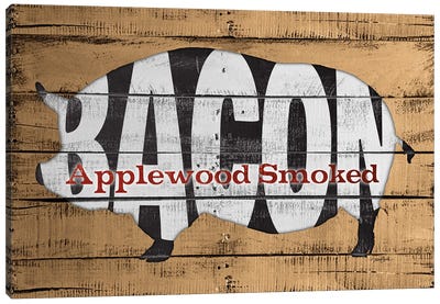 Applewood Smoked Canvas Art Print - Pig Art