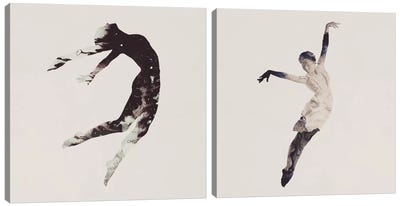 Float Away Diptych Canvas Art Print - Double Exposure Photography