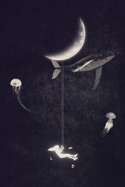 Kids Ocean Life Art: Swing Paradise by Dániel Taylor
