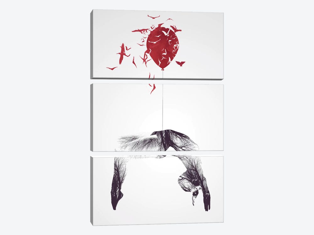 With Birds I'll Share by Dániel Taylor 3-piece Canvas Wall Art
