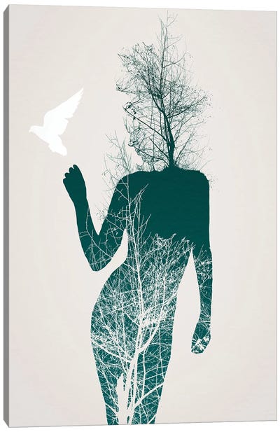 Bliss Of Solitude Canvas Art Print - Double Exposure Photography
