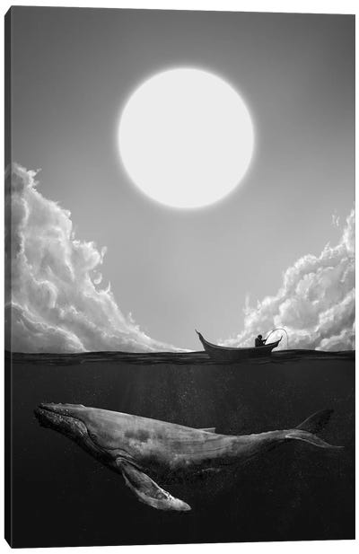 The Traveler Canvas Art Print - Whale Art