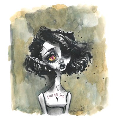 Carebot Don't Be Sad by Dustin Bailard canvas print