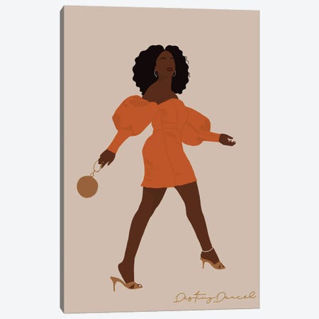 Black Woman Strut Canvas Print #DTD30} by Destiny Darcel Canvas Artwork