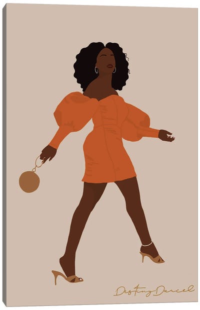 Black Woman Strut Canvas Art Print