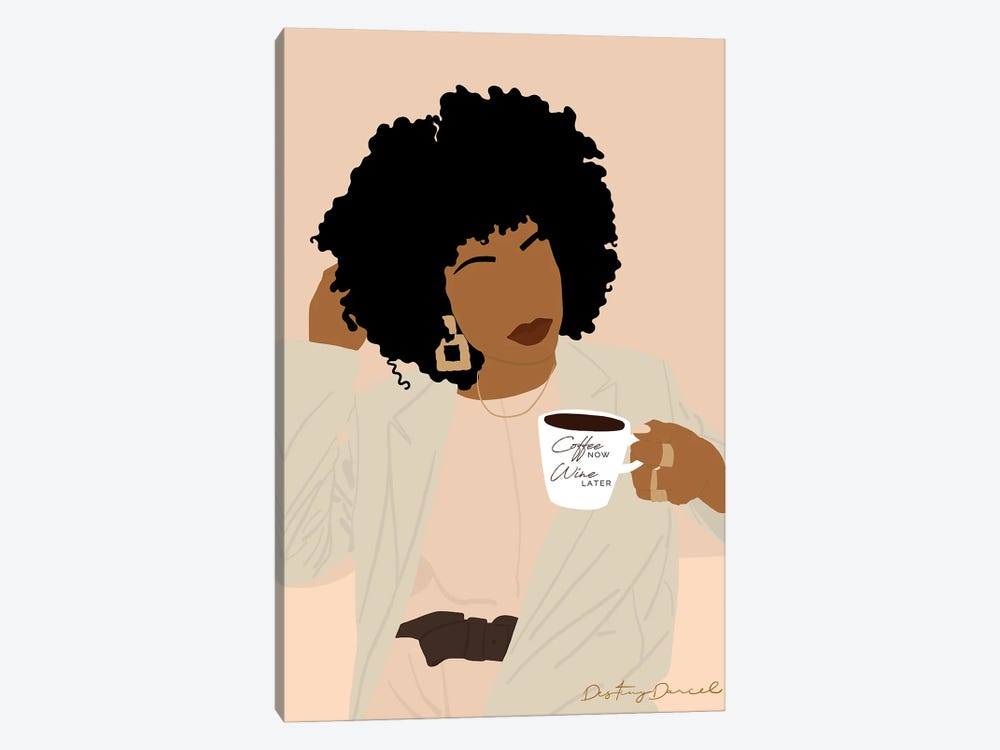 Coffee Now Wine Later by Destiny Darcel 1-piece Canvas Print