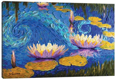 Lilac Lily Pond  Canvas Art Print - Re-imagined Masterpieces
