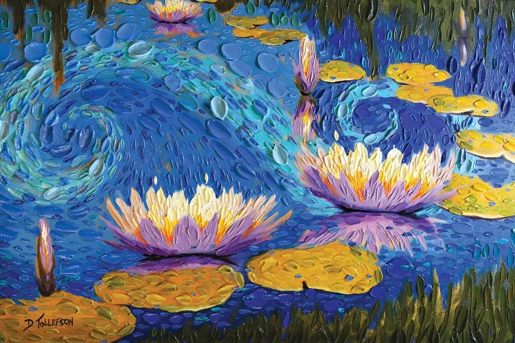 Lilac Lily Pond  by Dena Tollefson wall art