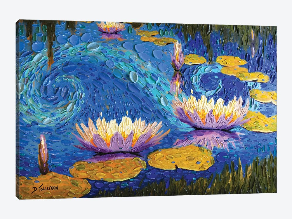 Lilac Lily Pond  by Dena Tollefson 1-piece Canvas Art Print