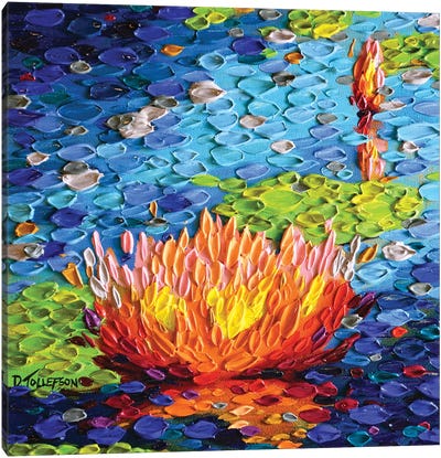 Loves Destiny  Canvas Art Print - Water Lilies Collection