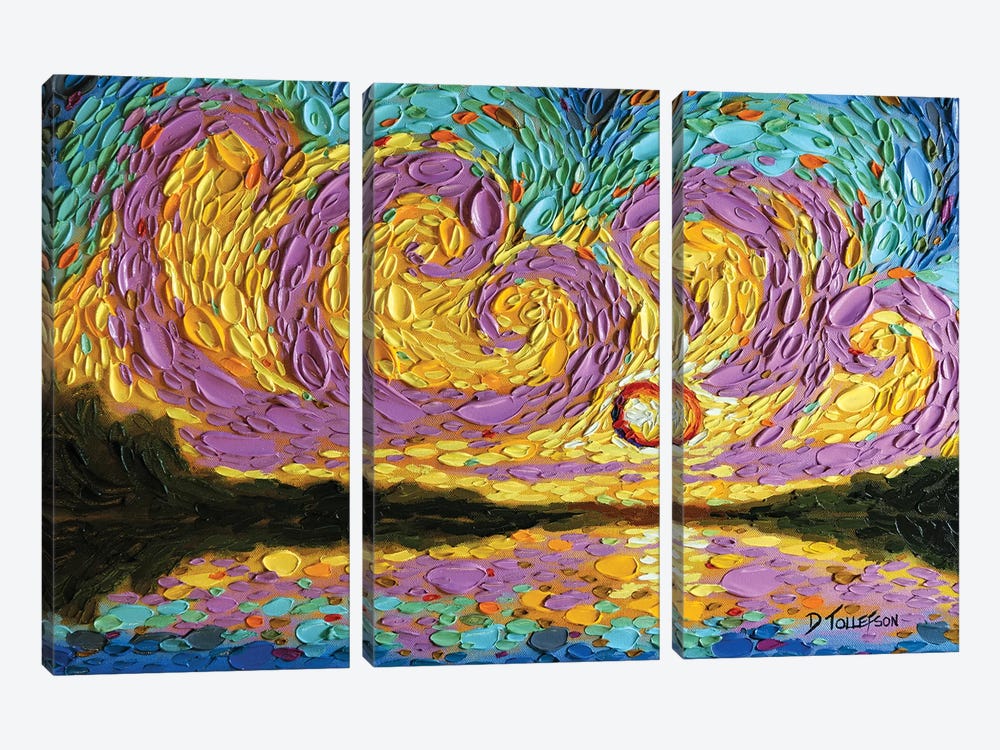 Orpah's Sky  by Dena Tollefson 3-piece Canvas Print