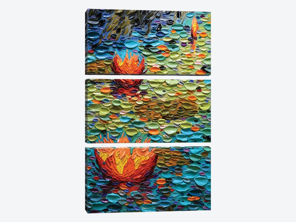 Rainbow Pond  by Dena Tollefson 3-piece Canvas Artwork