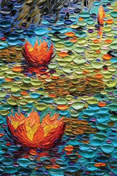 Textured Florals: Rainbow Pond  by Dena Tollefson