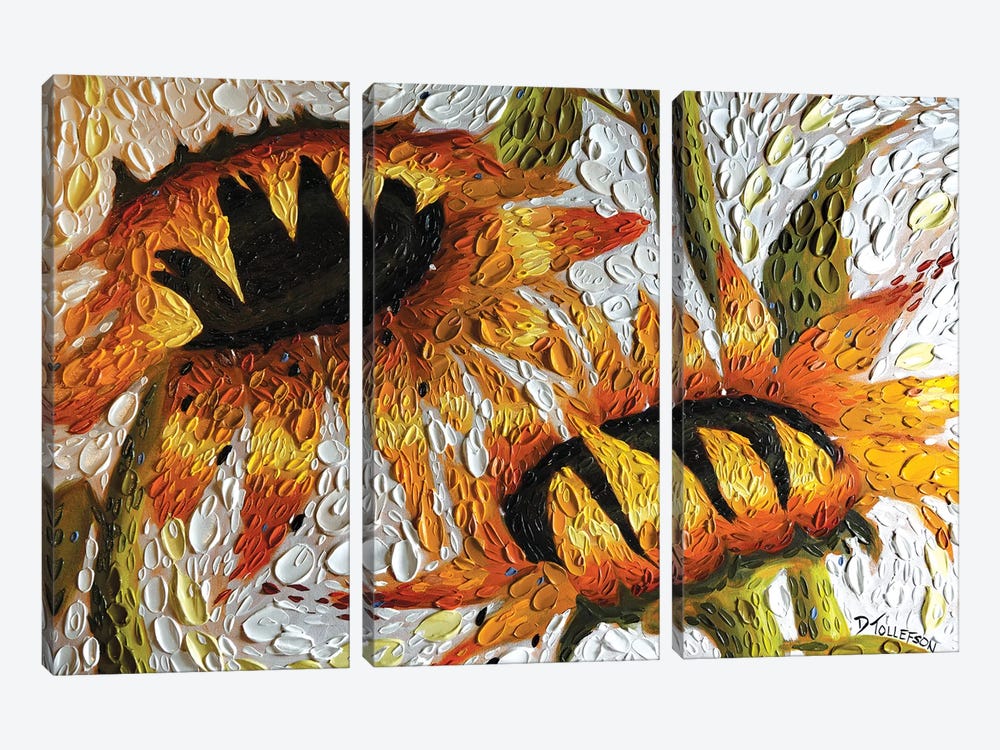 Sunflower Embrace  by Dena Tollefson 3-piece Canvas Print