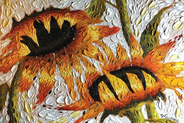 Artists Like Van Gogh: Sunflower Embrace  by Dena Tollefson