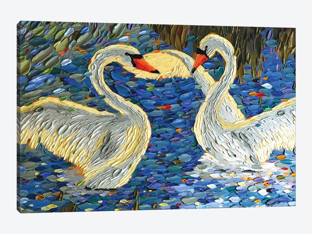 Swan Love II by Dena Tollefson 1-piece Canvas Art Print